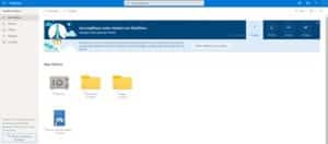 Interface de OneDrive