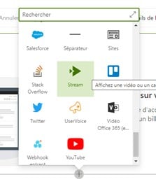 Formation MIcrosoft Strean en ligne : Ajouter un web part