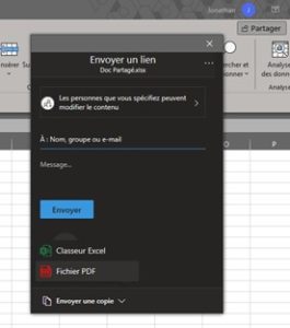 Formation Excel a distance partage de PDF