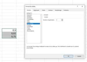 Boite de dialogue Format de cellule