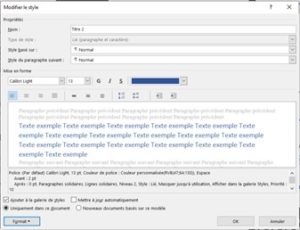 Formation Word à distance - Modifier le style