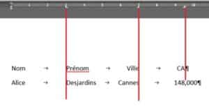 Formation Word à distance - les tabulations 4