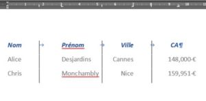 Formation Word à distance - les tabulations 5