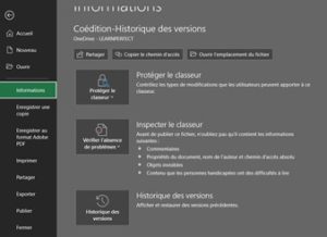 Formation Excel à distance - Historique des versions