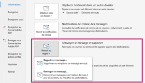 Comment rappeler ou remplacer un e-mail sur Outlook