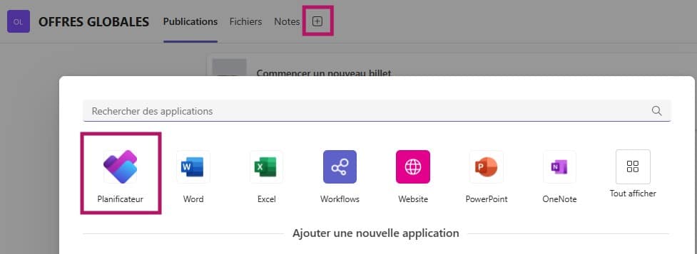 Ajout du planificateur dans un canal