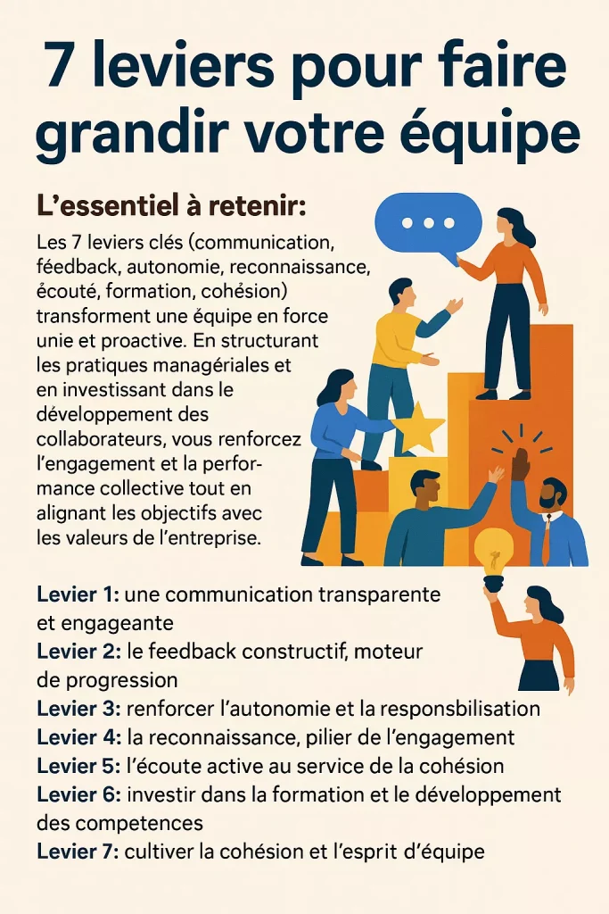 7 leviers pour faire grandir votre équipe