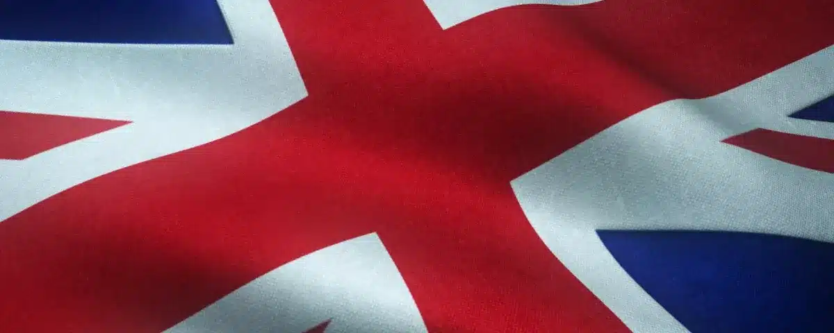 Texture détaillée du drapeau du Royaume-Uni pour un article sur l'animation de réunions professionnelles en anglais.